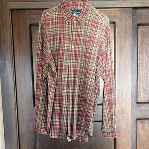 Polo by Ralph Lauren Men's Casual Plaid Shirt - Red and Green